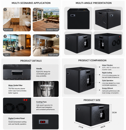 Kove 0.3HP ice bath chiller specifications